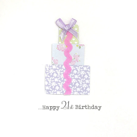 Happy 21st Birthday Card - Bow Present