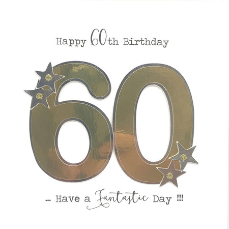 Happy 60th Birthday Card - Gold