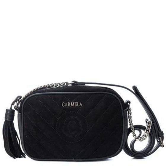 Carmela Black Suede Crossbody Bag