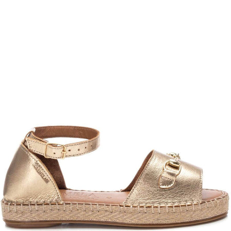 Carmela Gold Leather Espadrille Sandals