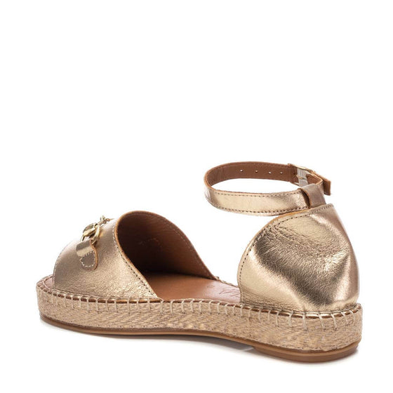 Carmela Gold Leather Espadrille Sandals