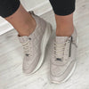 Carmela Grey Quilted Sneakers