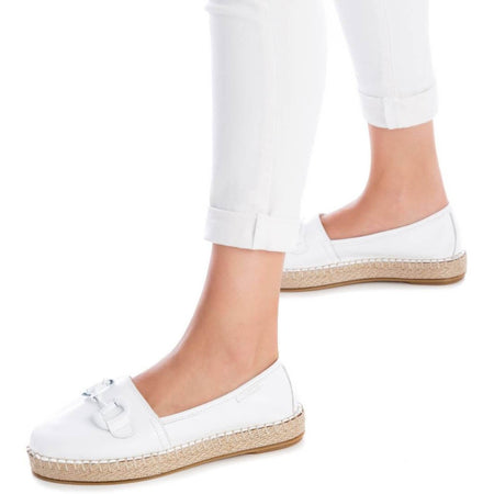 Carmela White Leather Slip On Shoes