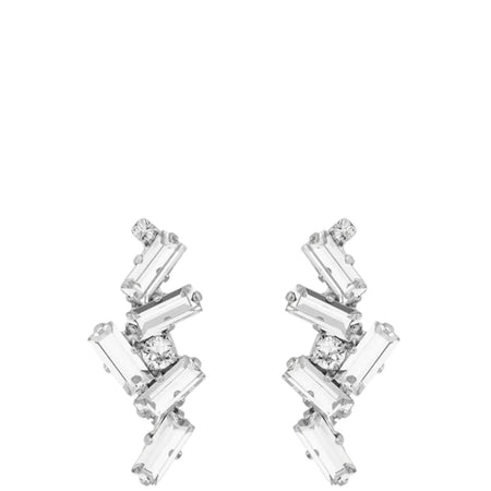 Caroline Svedbom Silver Nina Earrings - Clear Crystal