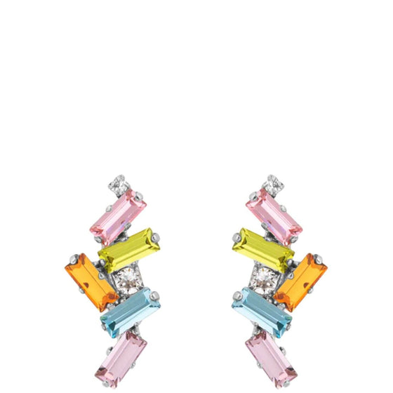 Caroline Svedbom Silver Nina Earrings - Pastel Combo