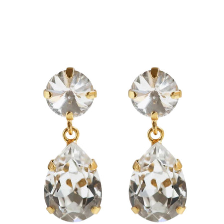 Caroline Svedbom Gold Classic Drop Earrings - Clear Crystal