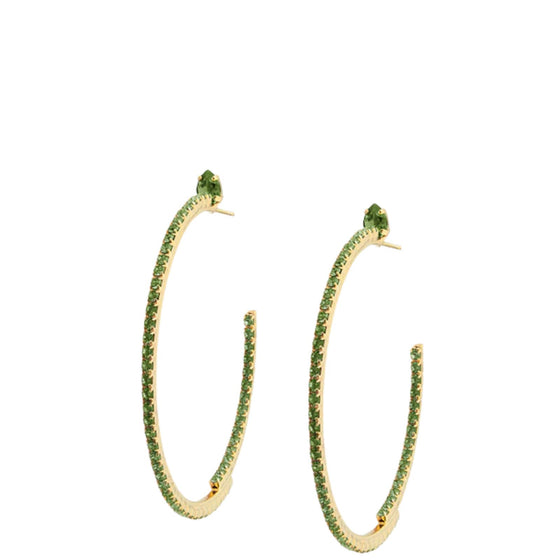 Caroline Svedbom Gold Hoop Earrings - Peridot