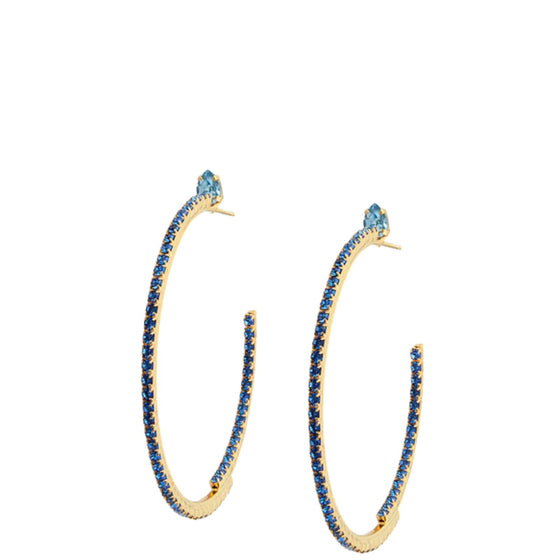 Caroline Svedbom Gold Hoop Earrings - Sapphire