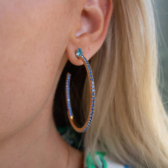 Caroline Svedbom Gold Hoop Earrings - Sapphire