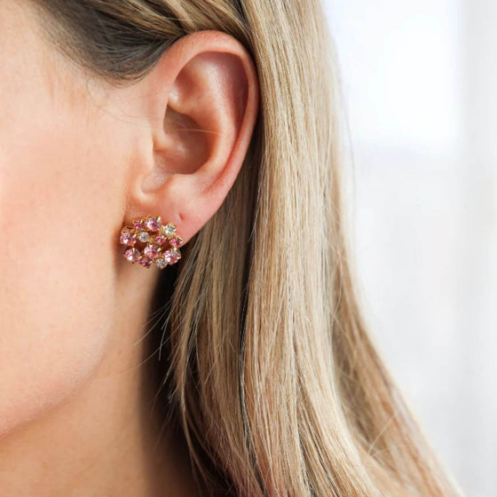 Caroline Svedbom Gold Kassandra Earrings - Pink Combo