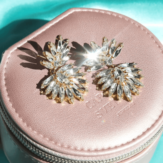 Caroline Svedbom Gold Mini Cina Earrings - Crystal