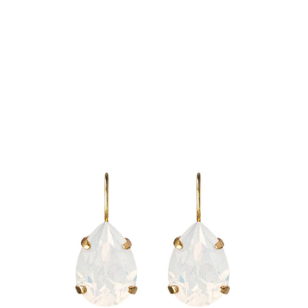 Caroline Svedbom Gold Mini Drop Clasp Earrings - White Opal