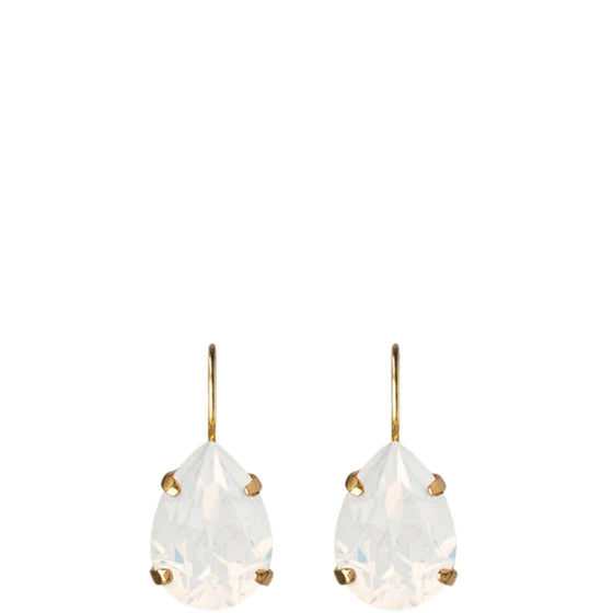 Caroline Svedbom Gold Mini Drop Clasp Earrings - White Opal