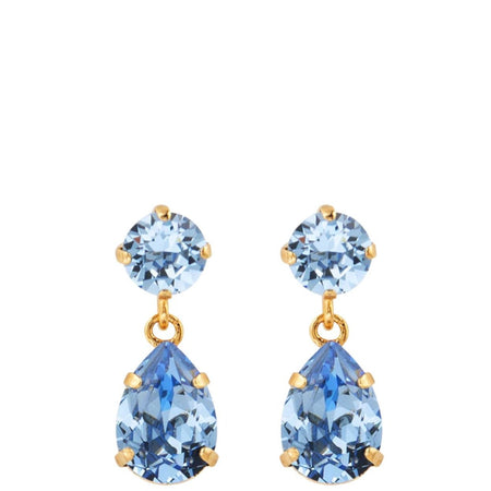 Caroline Svedbom Gold Mini Drop Earrings - Light Sapphire