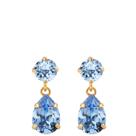 Caroline Svedbom Gold Mini Drop Earrings - Light Sapphire