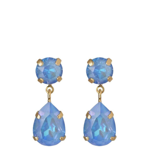 Caroline Svedbom Gold Mini Drop Earrings - Ocean Blue Delite