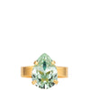 Caroline Svedbom Gold Mini Drop Ring- Chrysolite