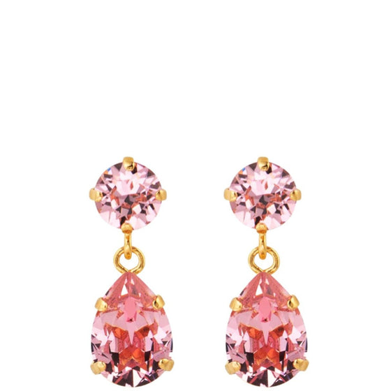 Caroline Svedbom Gold Mini Drop Earrings - Light Rose