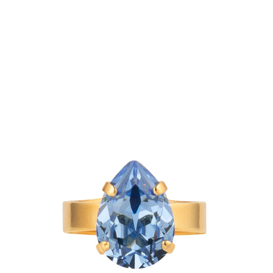 Caroline Svedbom Gold Mini Drop Ring- Light Sapphire