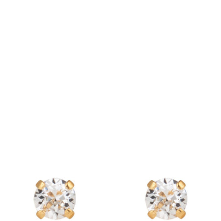 Caroline Svedbom Gold Mini Stud Earrings - Clear Crystal