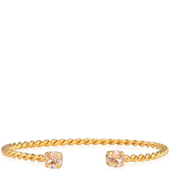 Caroline Svedbom Gold Mini Twisted Bangle - Light Peach