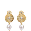 Caroline Svedbom Gold Odessa Pearl & Crystal Earrings