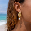 Caroline Svedbom Gold Odessa Pearl & Crystal Earrings