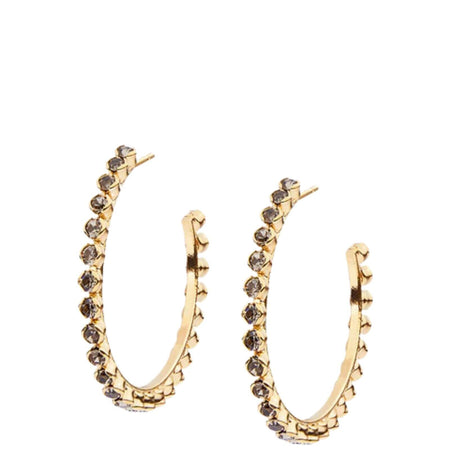 Caroline Svedbom Gold Siri Hoop Earrings - Black Diamond