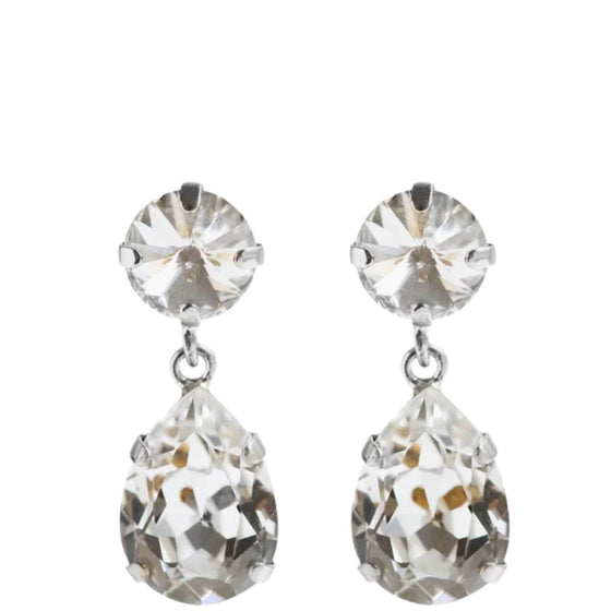 Caroline Svedbom Silver Classic Drop Earrings - Clear Crystal