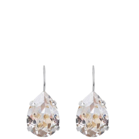 Caroline Svedbom Silver Mini Drop Clasp Earring - Clear Crystal