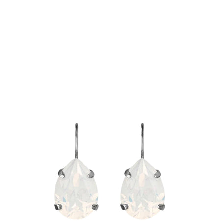 Caroline Svedbom Silver Mini Drop Clasp Earrings - White Opal