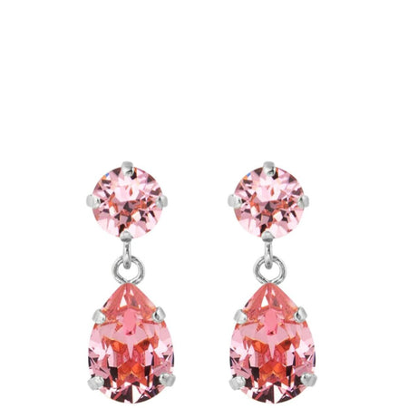 Caroline Svedbom Silver Mini Drop Earrings - Light Rose