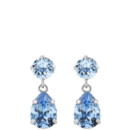 Caroline Svedbom Silver Mini Drop Earrings - Light Sapphire