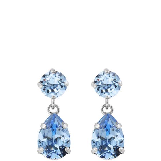 Caroline Svedbom Silver Mini Drop Earrings - Light Sapphire