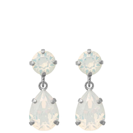 Caroline Svedbom Silver Mini Drop Earrings - White Opal