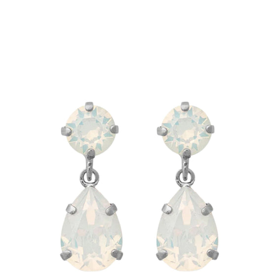 Caroline Svedbom Silver Mini Drop Earrings - White Opal
