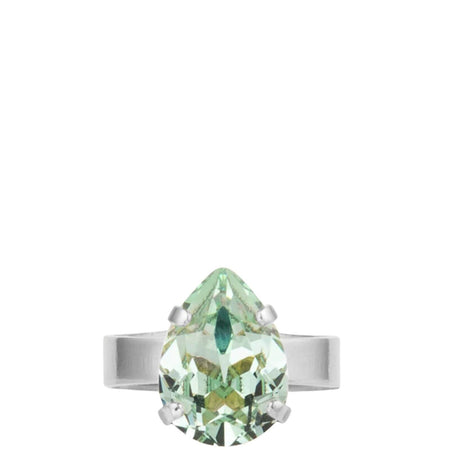 Caroline Svedbom Silver Mini Drop Ring- Chrysolite