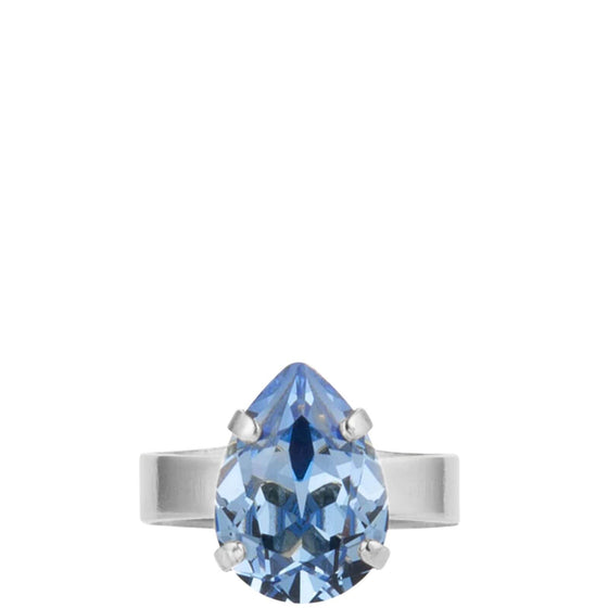 Caroline Svedbom Silver Mini Drop Ring- Light Sapphire