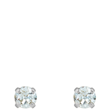 Caroline Svedbom Silver Mini Stud Earrings - Light Azore