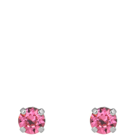 Caroline Svedbom Silver Mini Stud Earrings - Rose