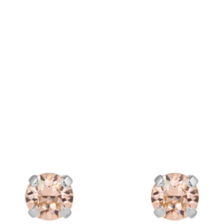 Caroline Svedbom Silver Mini Stud Earrings - Light Peach