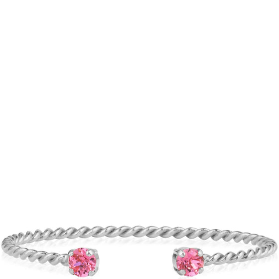 Caroline Svedbom Silver Mini Twisted Bangle - Rose