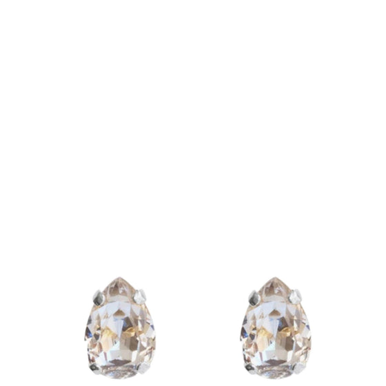 Caroline Svedbom Silver Petite Stud Earrings - Clear Crystal