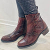 Alpe Brown Leather Buckle Boots  4232