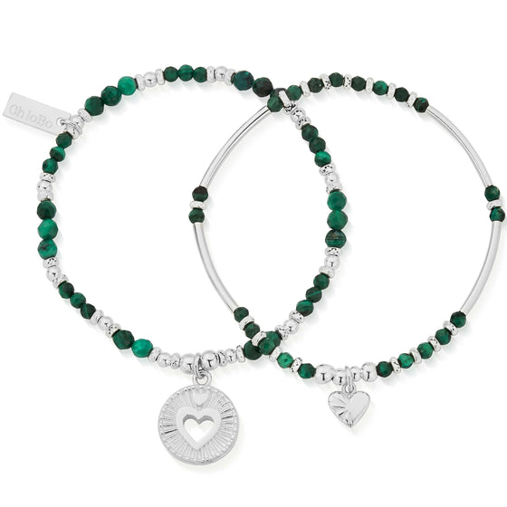 ChloBo Guiding Love Malachite Bracelet Set