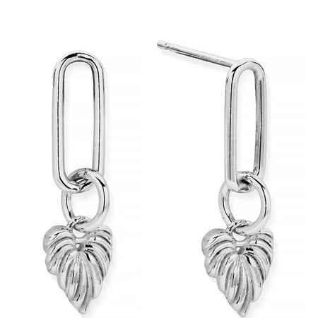 ChloBo Leaf Heart Oval Link Earrings