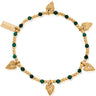 ChloBo Leaf Heart Malachite Bracelet - Gold