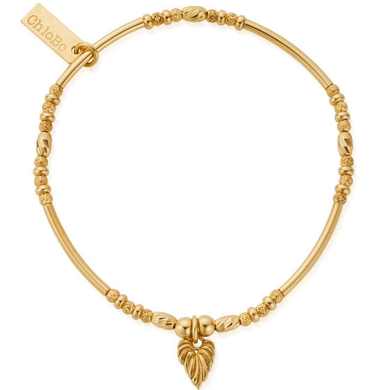 ChloBo Leaf Heart Sparkle Bracelet - Gold