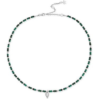 ChloBo Leaf Heart Sparkle Malachite Necklace