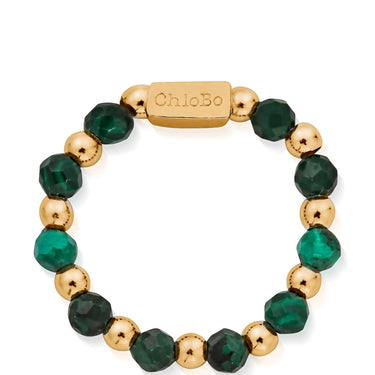 ChloBo Malachite Ring Of Protection - Gold